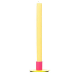 Two-Tone Sulphur & Neyron Pink Metal Candleholder