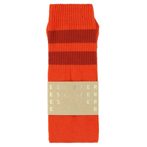 ESCUYER.  Unisex Tube Socks - Orange / Red