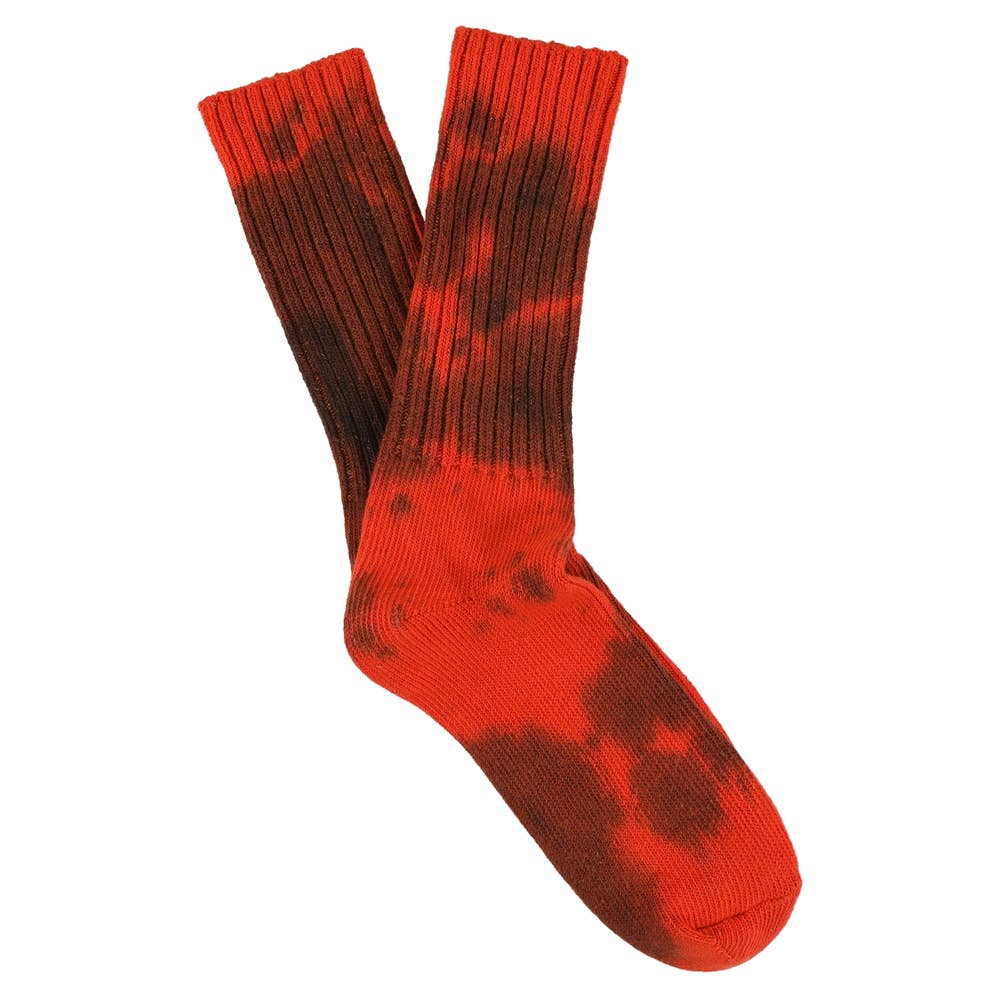 ESCUYER. Tie Dye Socks - Orange / Black