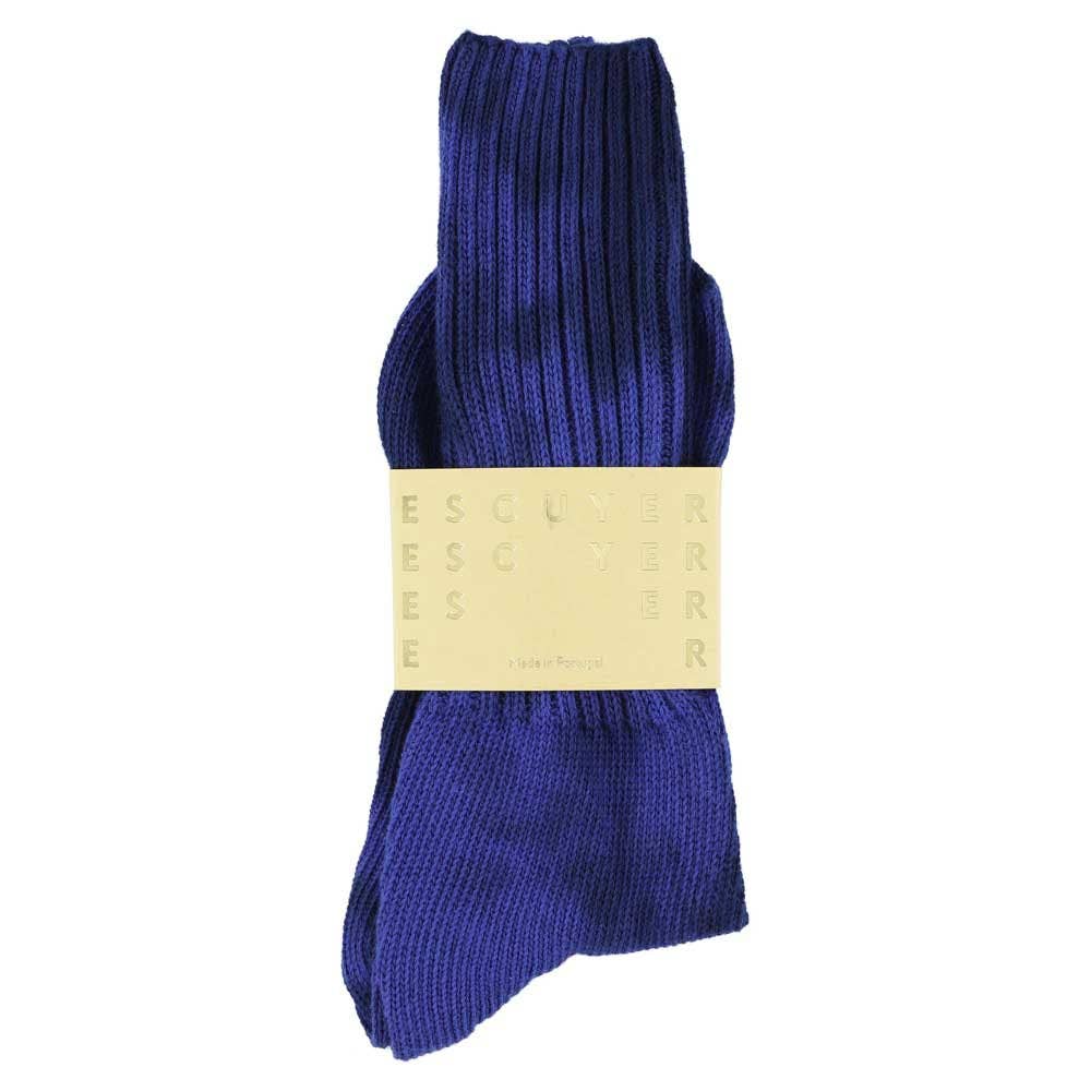 ESCUYER. Tie Dye Socks - Black / Strong Blue