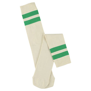 ESCUYER. Unisex Tube Socks - Ecru / Bright Green