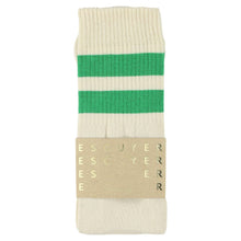 Load image into Gallery viewer, ESCUYER. Unisex Tube Socks - Ecru / Bright Green
